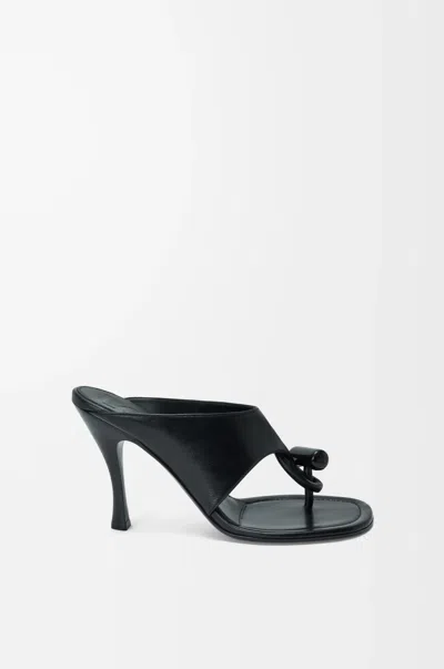 Loewe 90mm Toggle Leather Thong Sandals In Black