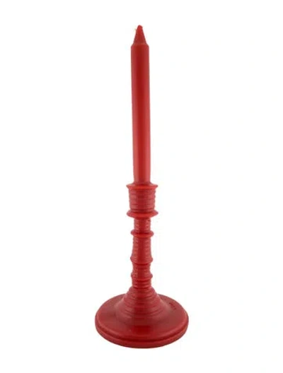 Pre-owned Loewe Tomato Leaves Wax Scented Candleholder In Red
