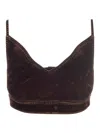 Loewe Denim Cropped Strappy Top In Gray