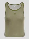 Loewe Embroidered Ribbed Silk Tank