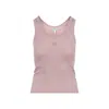 Loewe Pink Silk Tank Top With Anagram Logo In Pink