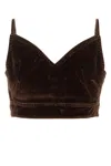 Loewe Velvet Denim Strappy Top In Coffeebean
