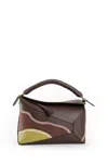 Loewe Puzzle Edge Small Leather Sholder Bag In Brown