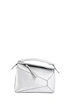 Loewe Mini Puzzle Tote Bag In Silver
