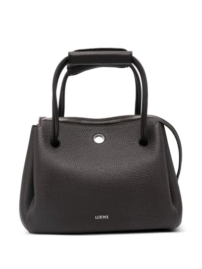 Loewe Top-handles Textured-leather Satchel Bag In Brown