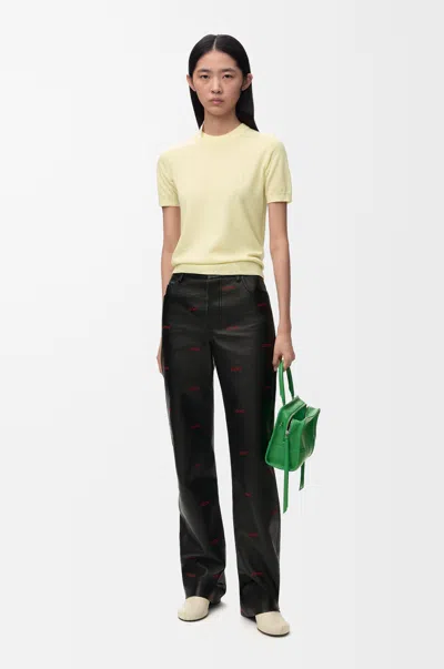 Loewe Anagram-embroidered Wool-blend Sweater In Yellow