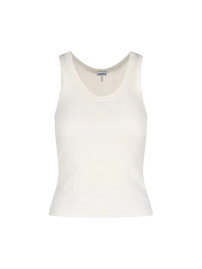 Loewe Anagram Silk Tank Top In Neutral