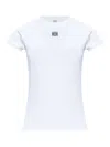 Loewe White Cotton-blend T-shirt With Anagram Logo Women In White