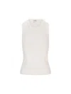 Loewe Anagram Embroidered Ribbed-knit Tank In White