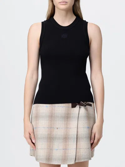 Loewe Anagram Tank Top In Stretch Viscose In Black
