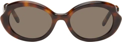 Loewe Slim Round Sunglasses In Brown