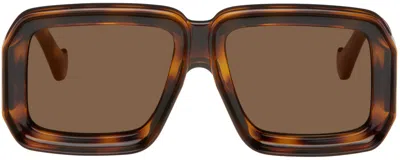 Loewe Tortoiseshell Paula's Ibiza Dive In Mask Sunglasses In Brown
