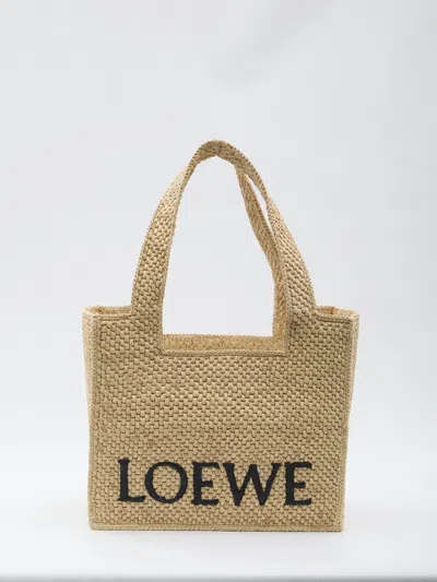 Loewe Tote Bag In Raffia Medium In Multi