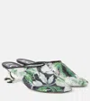 Loewe Toy 45 Floral Sequined Mesh Mules In Green