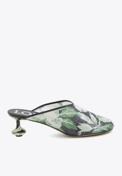 LOEWE TOY 45 FLORAL SEQUINED MULES