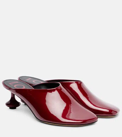 Loewe Toy 45 Patent Leather Mules In Red