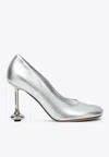 Loewe Toy Metallic Leather Stiletto Pumps In Silver