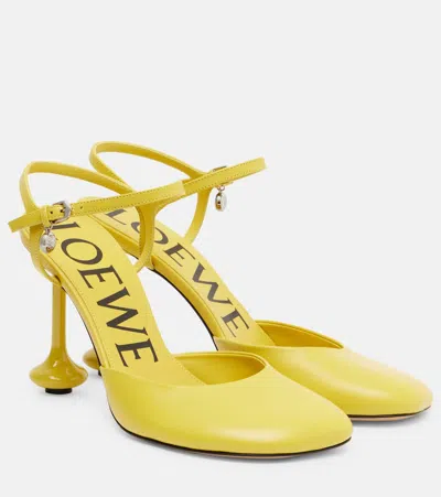 Loewe Toy 90 Leather Pumps In Yellow