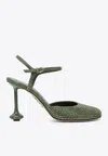 Loewe Toy Ankle Strap Leather Pump In Green