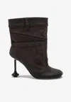 Loewe Suede Ankle Boots With 9 Cm Heel Height For Women In Brown