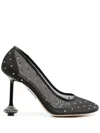 Loewe Toy Leather-trimmed Crystal-embellished Mesh Pumps