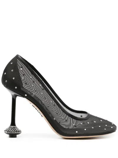 LOEWE TOY 90MM RHINESTONE-EMBELLISHED MESH PUMPS