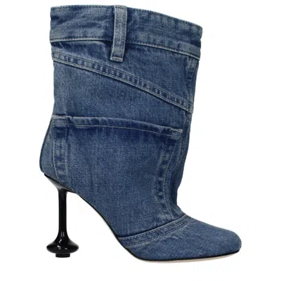 Loewe Toy Ankle Boots Women's Fabric Blue/denim