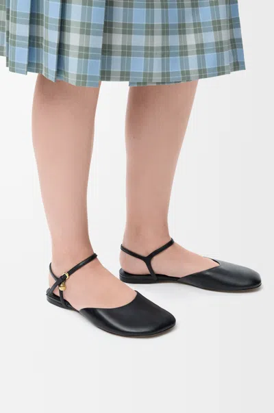 Loewe Toy Ankle Strap Ballerina In Lambskin Size:41 For Woman In Black