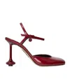 Loewe Toy Ankle Strap Pump In Soft Patent Lambskin In Burgundy