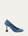 Loewe Toy Denim Drop Stiletto Pumps In Blue