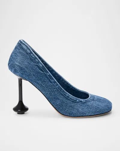 LOEWE TOY DENIM DROP STILETTO PUMPS
