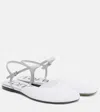 Loewe Toy Embellished Leather-trimmed Flats In White