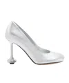 Loewe Toy Metallic Leather Stiletto Pumps In White