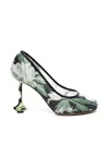 Loewe Mesh Toy Pumps With Embellished Floral Pattern