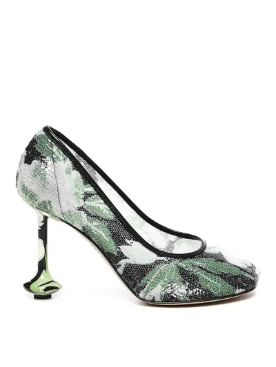 Loewe Toy In Sequins Neckline In Green