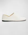 Loewe Pointed Toe Leather Block Loafers In White