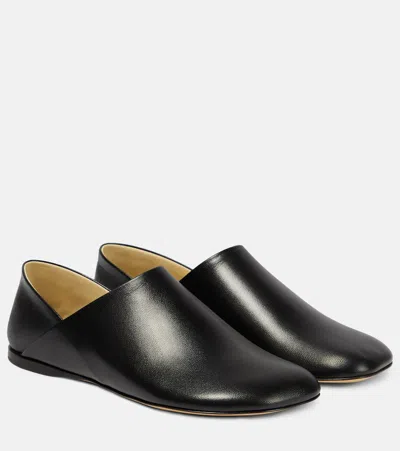 Loewe Women's Black Toy Slip-on Leather Loafers