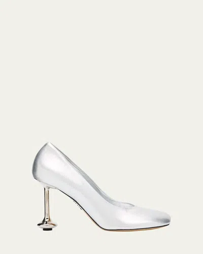 LOEWE TOY METALLIC LEATHER STILETTO PUMPS