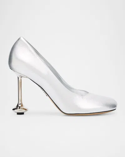 LOEWE TOY METALLIC LEATHER STILETTO PUMPS