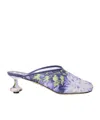 Loewe Toy 45 Sequins Mules Women In Navy Blue/lavender
