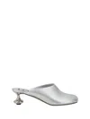 Loewe Toy Mule In Laminated Lambskin In Silver