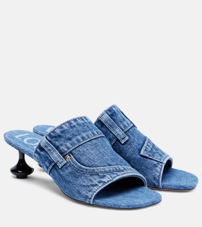 Loewe Toy Panta 45 Mules In Blue