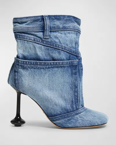 LOEWE TOY PANTA DENIM ANKLE BOOTS
