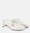 Loewe 45mm Floral Print Calf Leather Mules In White