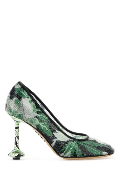 Loewe Toy Pump 90 Sequins Floral In Multi