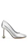 Loewe Toy Metallic Leather Stiletto Pumps In Silver