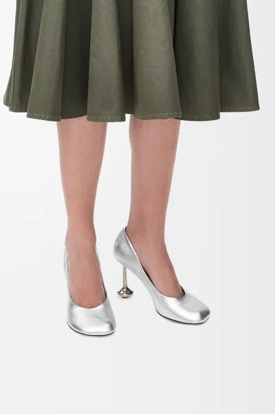 Loewe Toy Pump In Laminated Lambskin Size:38 For Woman In Silver