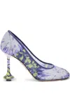 Loewe Toy Pump In Sequins 90mm In Purple