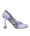Loewe Scarpe Con Tacco Toy In Rete Decorata Donna In Navy Blue/lavender