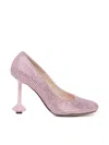 Loewe Toy Pumps In Calfskin And Rhinestones In Bonbon